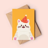 Kitty Pawty Hat Card