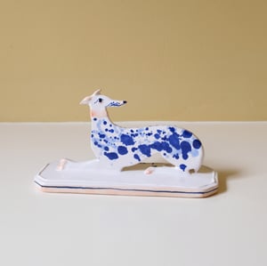Image of Large Whippet Ornament - Single Cobalt..