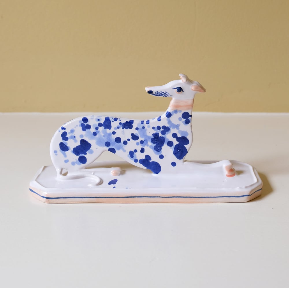 Image of Large Whippet Ornament - Single Cobalt..