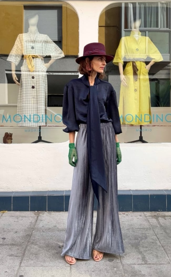 MIDNIGHT BLUE BOW BLOUSE