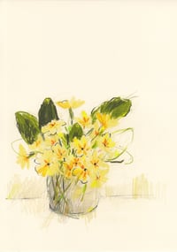 Small jar of primroses