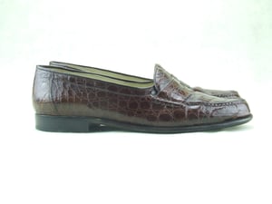 Image of Croco brown loafer VINTAGE by Andrea