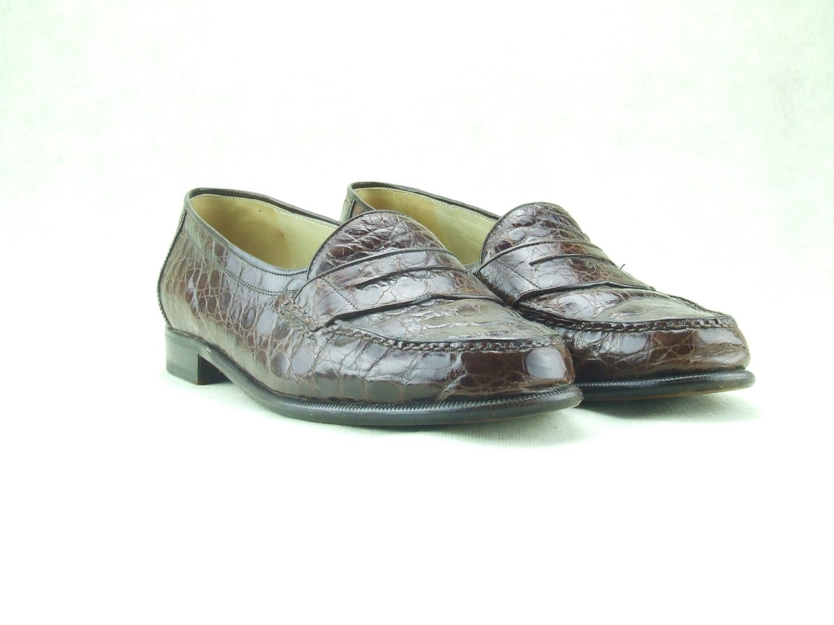 Image of Croco brown loafer VINTAGE by Andrea