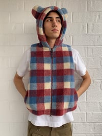 Image 5 of Né-Net Bear Ear Plaid Fleece Vest