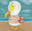 Seagull boy luvs mum art print
