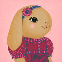 French Lop Bunny Rabbit in a Dress Painting