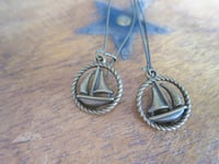 Image 4 of Sailing Boats Long Bronze Earrings