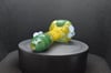 Deviant Glass - Yellow and Green Swirl Pipe