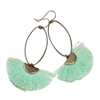 Ltd Ed - Rhodium Silver Caprioska Earrings - Mint Tassel