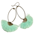 Ltd Ed - Rhodium Silver Caprioska Earrings - Mint Tassel Image 3