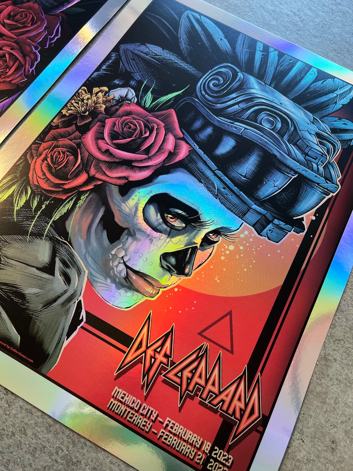 Motley Crue and Def Leppard Mexico Rainbow Foil Posters