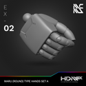 HDM+EX Maru (Round Type) Hands Option Set A [EX-02]