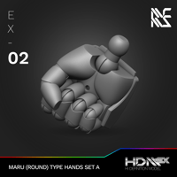 Image 4 of HDM+EX Maru (Round Type) Hands Option Set A [EX-02]