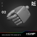HDM+EX Maru (Round Type) Hands Option Set B [EX-02]