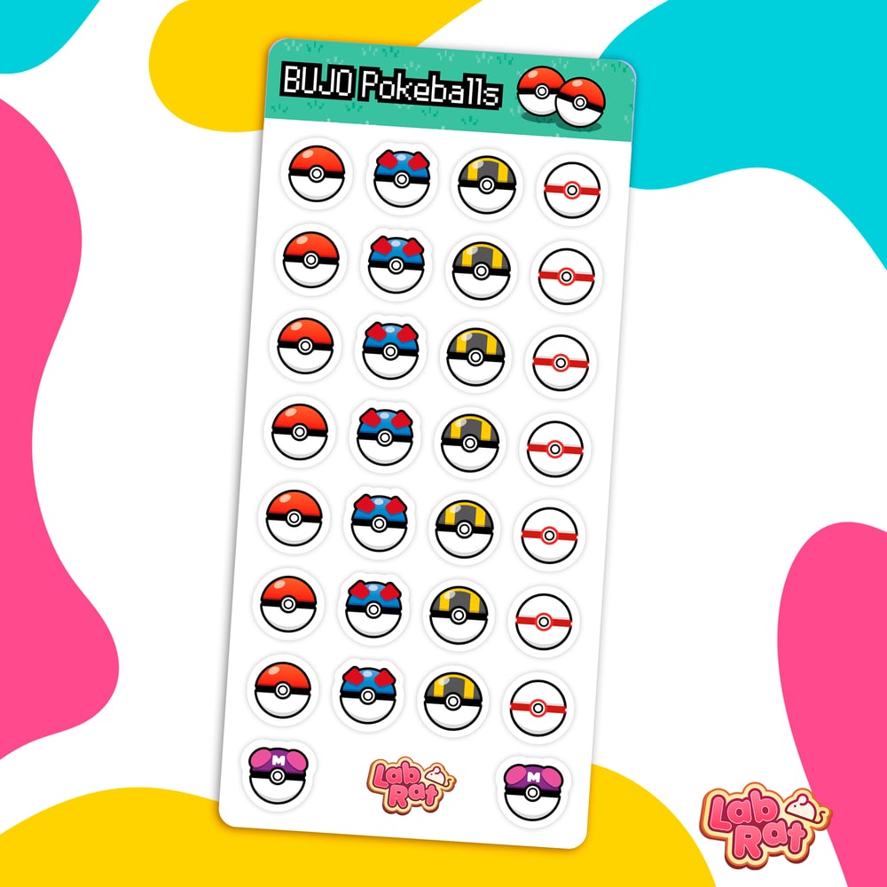 Image of Pokeball - BuJo Sticker Sheet
