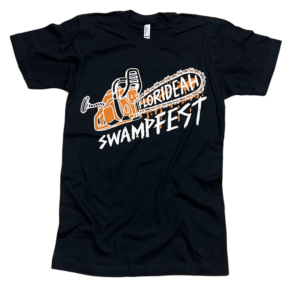 Image of Swampfest chainsaw shirt black 