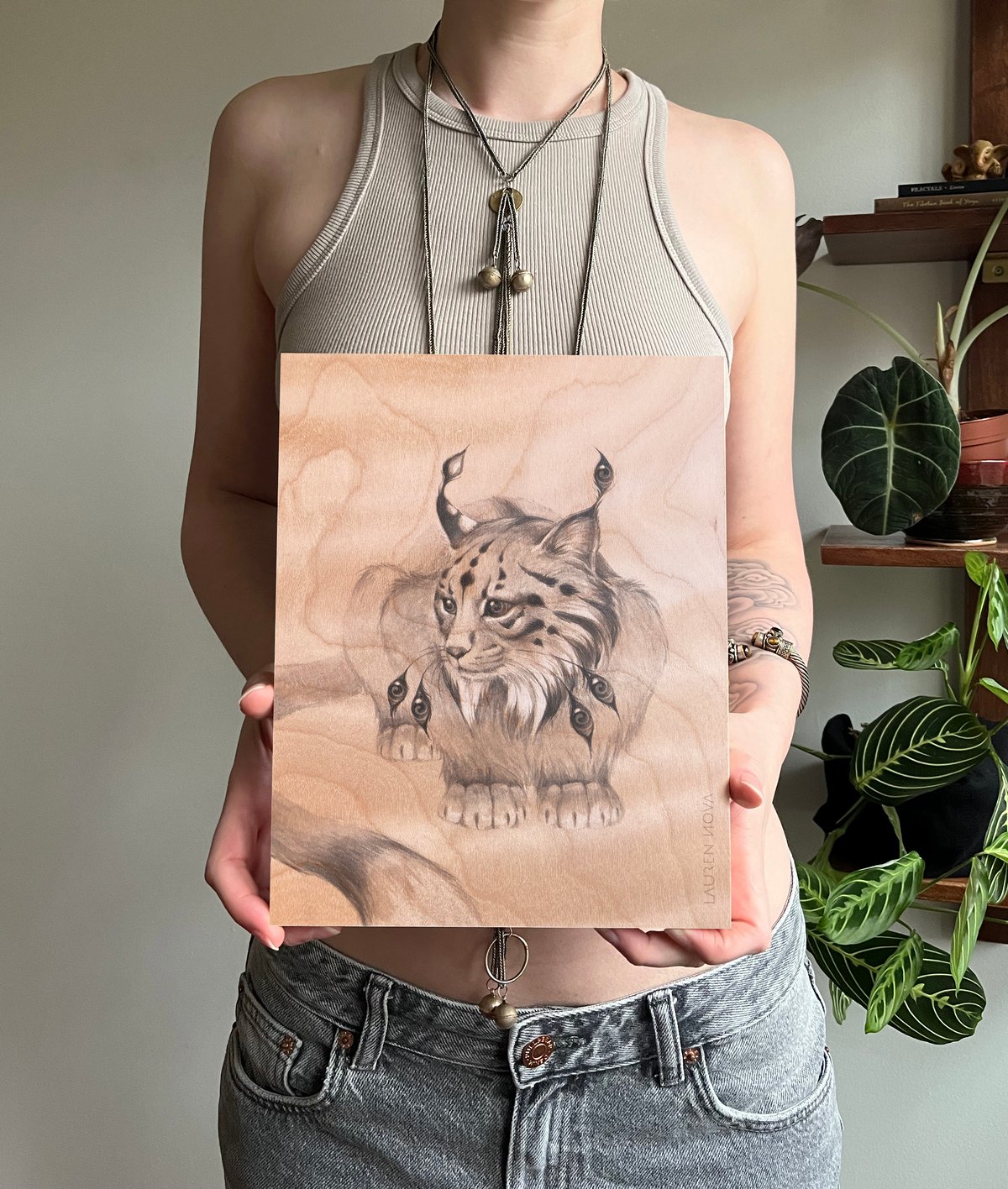 Image of Lynx Wood Print