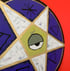 pentacle black/gold/purple/green on wood disk Image 3