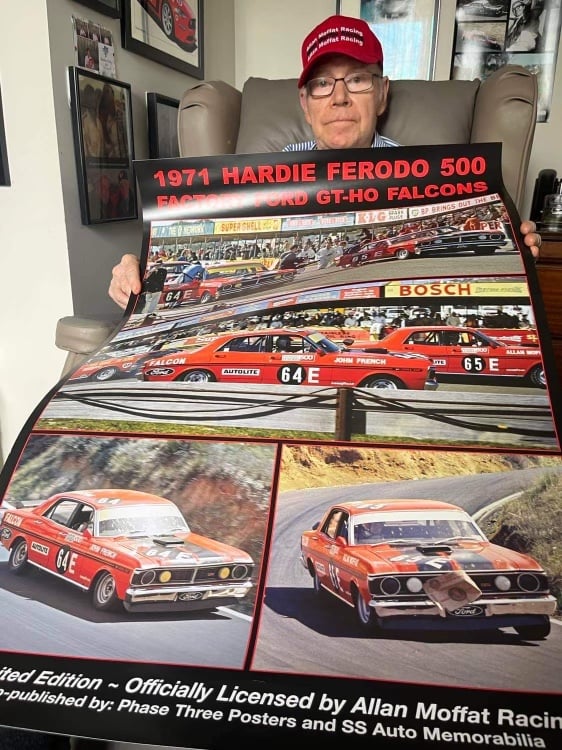 1971 Hardie Ferodo 500. Factory Ford GT-HO Falcons. New Print. Licensed ...