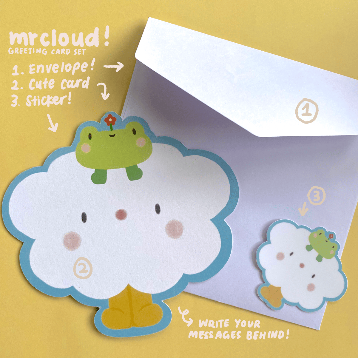 Image of Mr Cloud Greeting Card Set - 3 Designs! ☁️