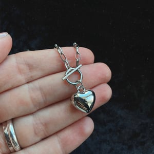 Image of Heart T bar necklace