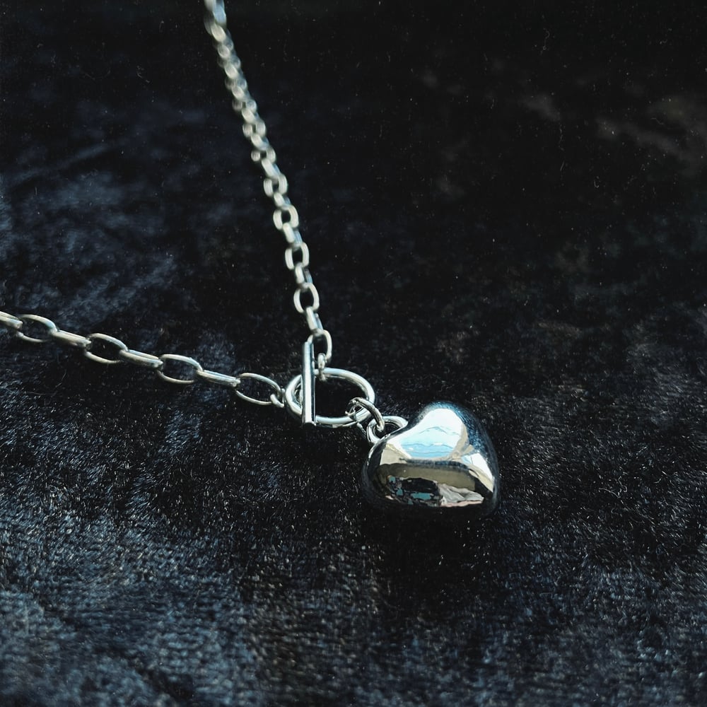 Image of Heart T bar necklace
