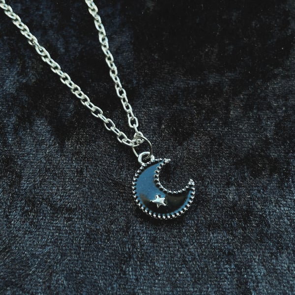 Image of Moonchild crescent moon with star necklace