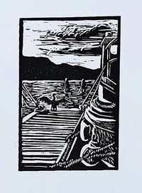 Image 2 of The Paddleboarders, Linoprint