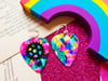 Rainbow Plectrum Earrings
