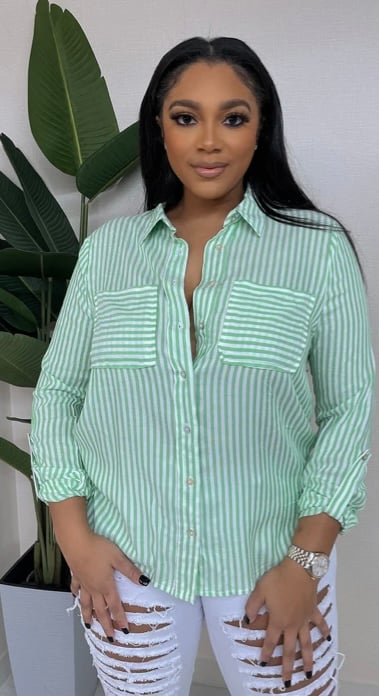 Image of Stripe Button Up Top