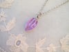 Miniature Perfume Bottle Pendant Necklace on 18" Chain, Purple