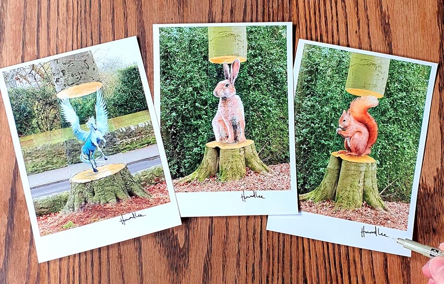 Image of Set of Six Signed 7 x 5 Tree Prints 