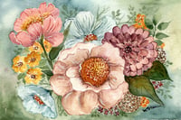 Image 1 of Antique Blooms | Original Watercolor Painting + Fine Art Prints