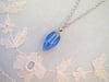 Miniature Perfume Bottle Pendant Necklace on 18" Chain, Blue