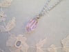 Miniature Perfume Bottle Pendant Necklace on 18" Chain, Pink