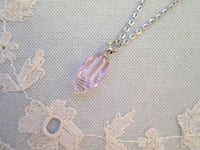 Image 2 of Miniature Perfume Bottle Pendant Necklace on 18" Chain, Pink