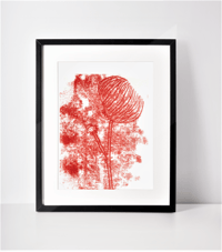 Image 1 of Original Flower Trace Monoprint 