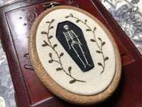 Image 3 of Mini Skeleton Memento Mori 2x3½" Embroidery Hoop