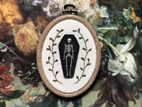 Image 4 of Mini Skeleton Memento Mori 2x3½" Embroidery Hoop