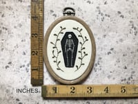Image 5 of Mini Skeleton Memento Mori 2x3½" Embroidery Hoop