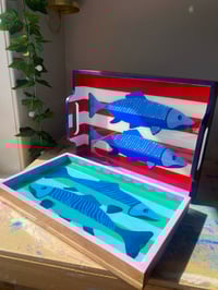 Image 4 of Hand Painted Resin Tray with Handles