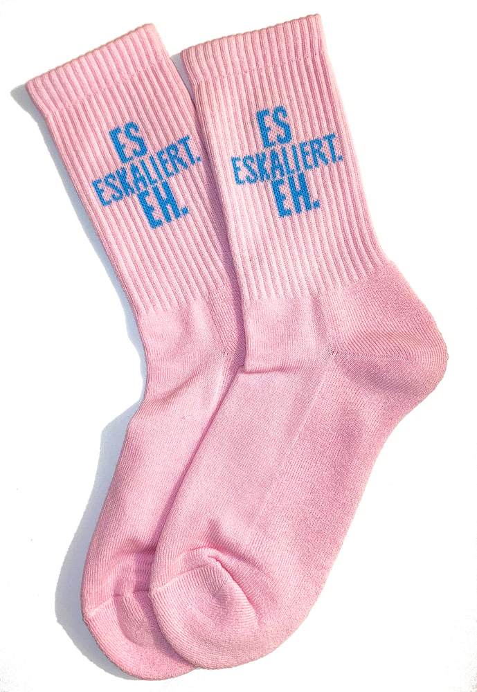 Image of Es Eskaliert Eh Socken - neue Farbe! - rosa/hellblau