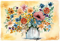 Sunshine Bouquet | Original Watercolor 7x5 Painting + Fine Art Prints