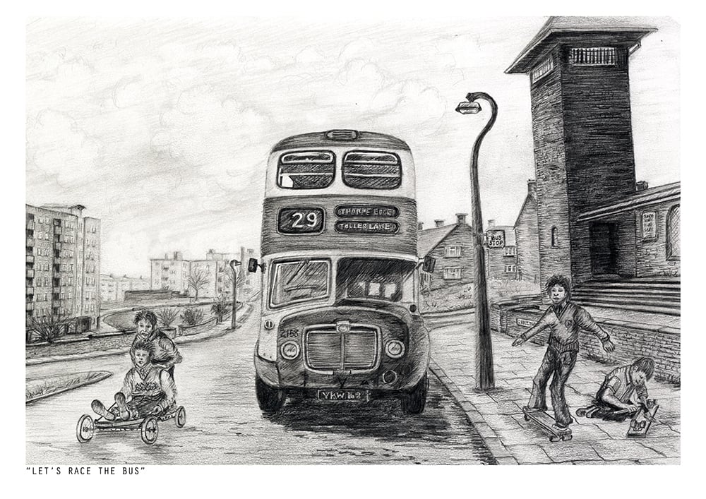 Image of Let's Race The Bus Art Print