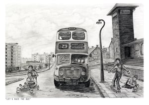 Image of Let's Race The Bus Art Print