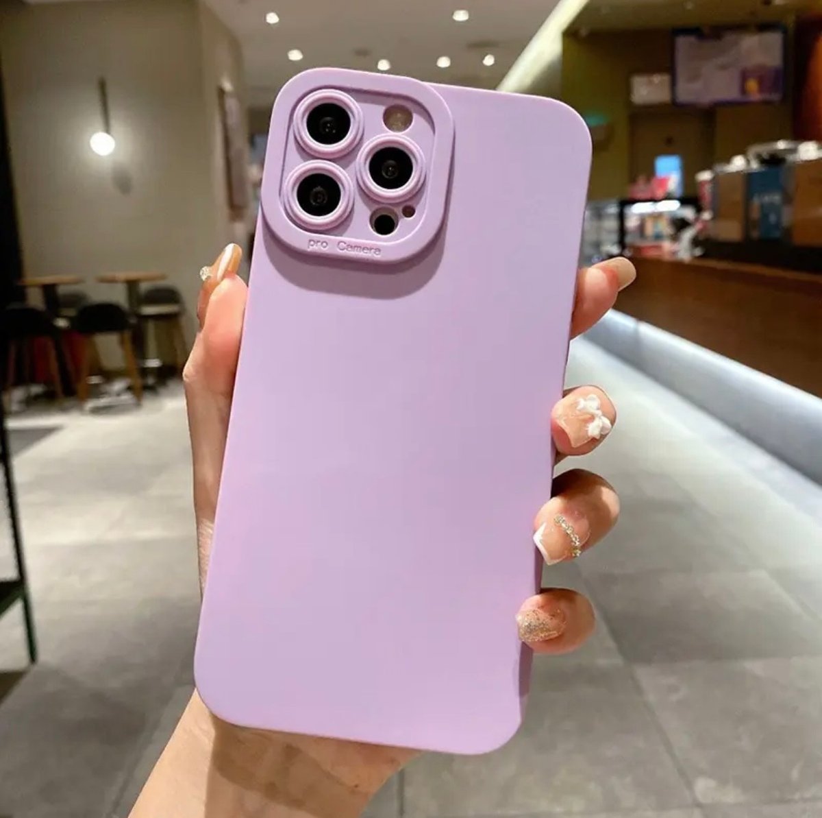 iPhone Lavender Case & Tempered Glass