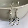Small Two Tone Silver Circles Earrings