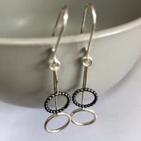 Image 1 of Small Two Tone Silver Circles Earrings