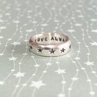 Image 1 of Wide Sterling Silver Star Ring 