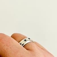 Image 2 of Wide Sterling Silver Star Ring 